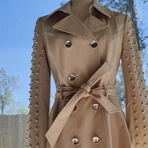 Bebe trench coat with gold